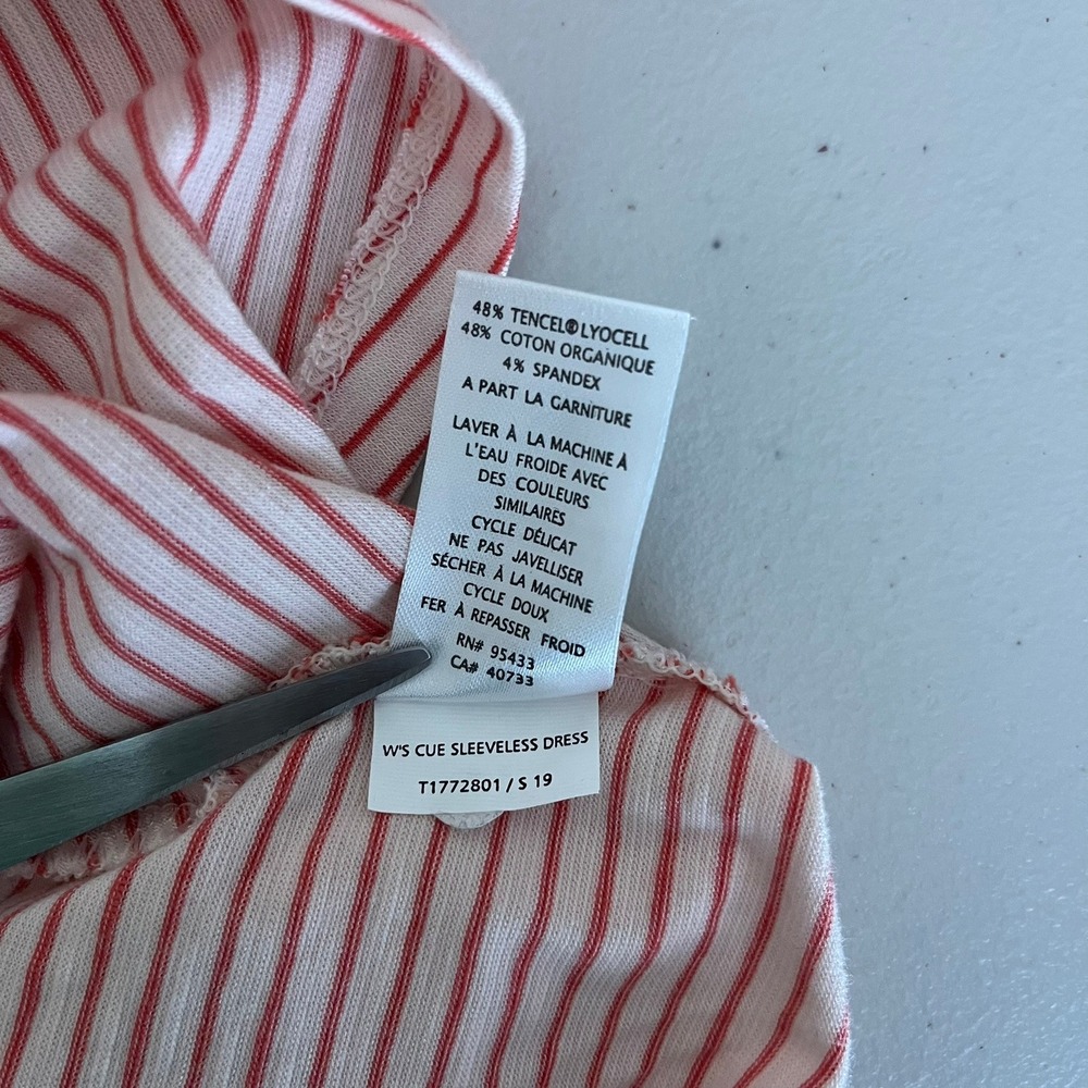 Toad&Co Cue Sleeveless Dress Pink Red Striped Wrap V-Neck Size S Small - Picture 5 of 12